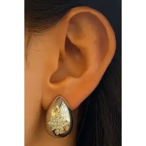 Gümüş Renk Yıldız Figürlü Çelik Küpe (Çift)