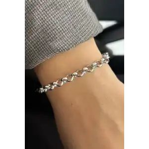 Gümüş Renk Zincir Çelik Bileklik (Unisex)