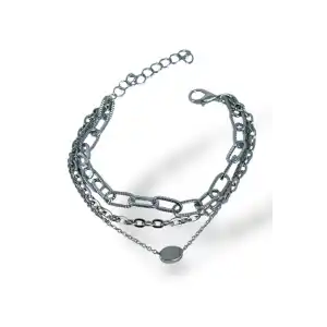 Gümüş Renk Zincir Detaylı Bileklik