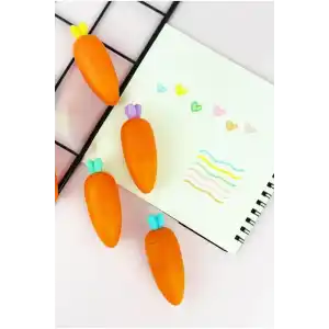 Havuç Figürlü 4lü Fosforlu Kalem Set