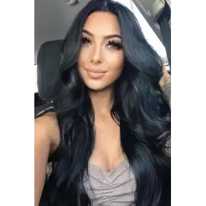 Isıya Dayanıklı Yarımay Çıt Çıt Saç - 1b - Siyah - Dalgalı - 60 Cm - 110 gr (Zeynep)