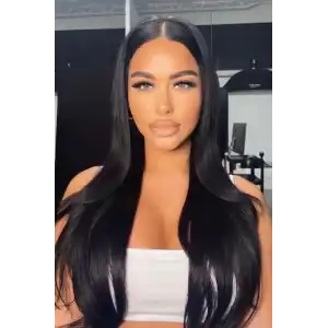 Isıya Dayanıklı Yarımay Çıt Çıt Saç - Ht1 - Siyah-60 Cm - 110 gr 2 Adet Yan Çıt Çıt Saç