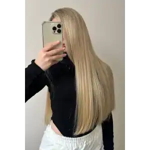 Isıya Dayanıklı Yıkanabilir Yarımay Premium ÇıtÇıt Saç 2# Bal Köpüğü-Duz-65Cm-231 Gr-2 Adet YanÇıtÇıtSaç