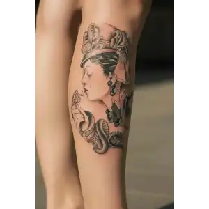 Kadın ve Yılan Modelli Geçici Dövme Tattoo