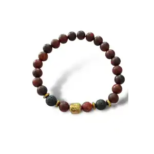 Kahve Renk Boncuk Detaylı Erkek Bileklik