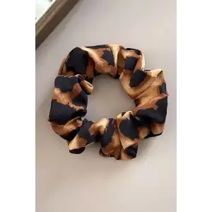 Kahve Renk Leopar Desenli Simit Toka