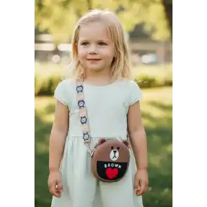 Kahverengi Ayı Figürlü Çocuk Pop-İt Çanta