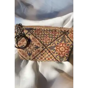 Kahverengi Etnik Desen Cüzdan/ Anahtarlık