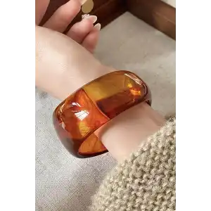 Kahverengi Kalın Kemik Mika Bileklik