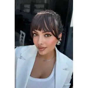 Kahverengi Uzun Kenarlı Seyrek Takma Kahkül