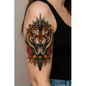Kaplan Figürlü Geçici Dövme Tattoo