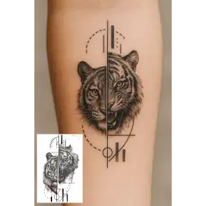 Kaplan Figürlü Mini Dövme Tattoo