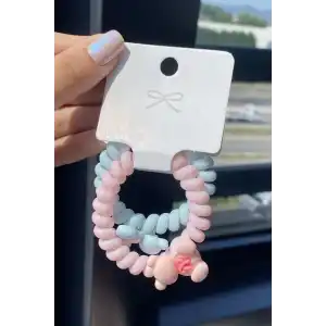 Karışık Renk 2li Ayıcık Detaylı Helezon Toka