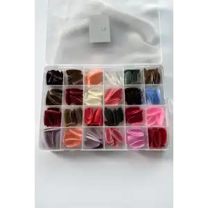 Karışık Renk 288 Adet Takma Tırnak Set