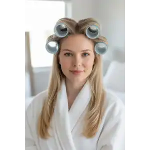 Karışık Renk 4 Adet Bigudi Cırtlı/ Yapışkanlı Saç Bigudisi /Orta Boy