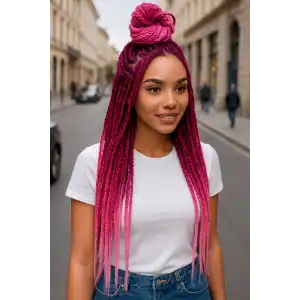 Karışık Renk Afrika Zenci Örgüsü Box Braid Sentetik Saç 60cm 100gr