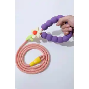 Karışık Renk Çiçek Figürlü İpli Kedi Köpek Tasması