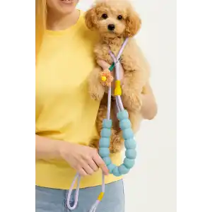 Karışık Renk Çiçek Figürlü İpli Kedi Köpek Tasması