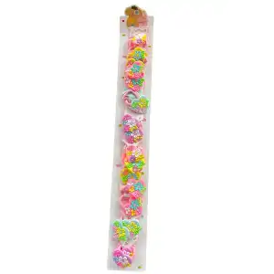 Karışık Renk Çiçek Ve Kalp Figürlü Çocuk Lastik Toka Set