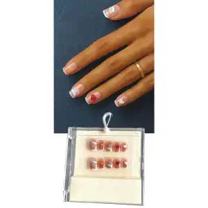 Karışık Renk Karışık Figürlü Jel Tırnak Görünümlü 10lu Takma Tınak Set (Yapıştırıcılı)