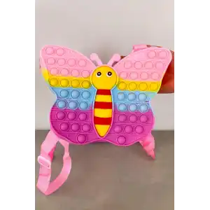 Karışık Renk Kelebek Figürlü Popit Çocuk Sırt Çantası