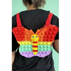 Karışık Renk Kelebek Figürlü Popit Çocuk Sırt Çantası