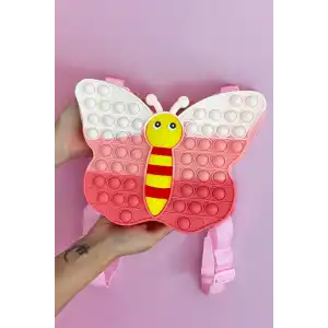 Karışık Renk Kelebek Figürlü Popit Çocuk Sırt Çantası