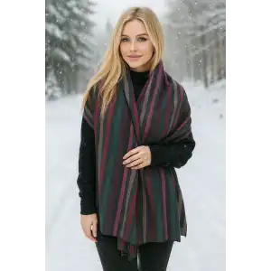 Karışık Renk Kilim Desenli Şal