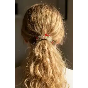 Karışık Renk Kiraz Figürlü Taşlı Lastik Toka