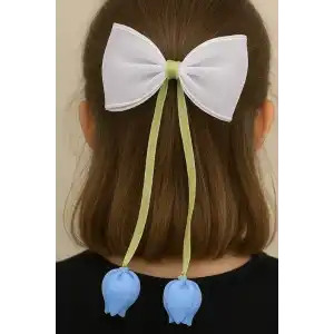 Karışık Renk Lale Figürlü Kurdele Otomat Toka