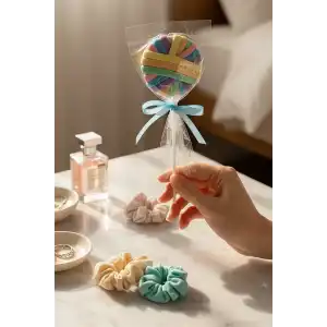 Karışık Renk Lolipop Figürlü Lastik Toka Set