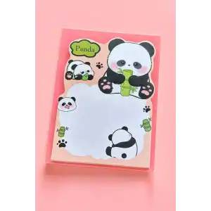 Karışık Renk Panda Figürlü Yapışkanlı Not Kağıdı