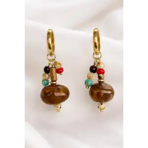 Karışık Renk Sallantılı Küpe (Çift)