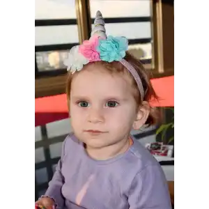 Karışık Renk Unicorn Figürlü Çocuk Saç Bandı