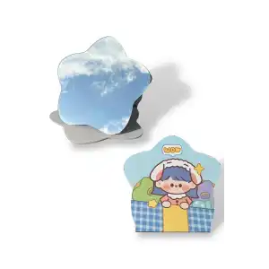 Karışık Renk Wow Yazılı Çocuk Figürlü Masa Aynası