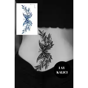 Kelebek Figürlü 12 Saat Sonra Kararan Geçici Orta Dövme Tattoo