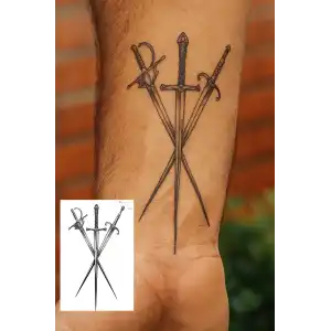 Kılıç Figürlü Mini Dövme Tattoo