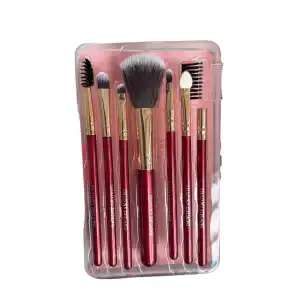 Kırmızı Renk 7li Makyaj Fırçası Set