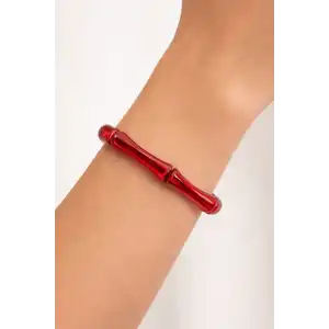 Kırmızı Renk Boncuk Detaylı Bileklik