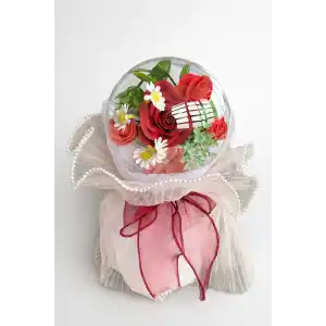 Kırmızı Renk Çiçek Aranjman Küresi