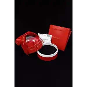 Kırmızı Renk Fanus İçinde Gül Takı Organizerli Hediye Kutusu