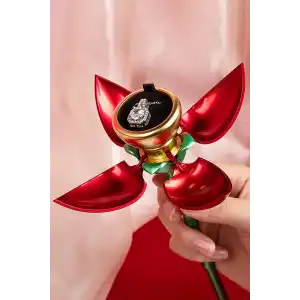 Kırmızı Renk Gül Figürlü Yüzük Kutusu