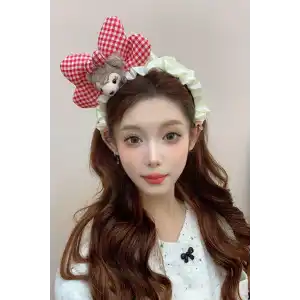 Kırmızı Renk Hayvan Figürlü Peluş Kurdele Taç