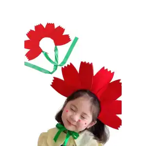 Kırmızı Renk Lale Figürlü Tasarım Taç