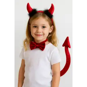 Kırmızı Renk Şeytan Taç Seti