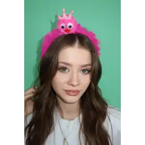 Koyu Pembe Renk Canavar Figürlü Çocuk Taç