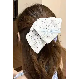 Krem Renk Kurdele Figürlü Simit Toka