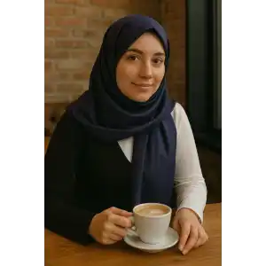 Lacivert Renk Tafta Şal