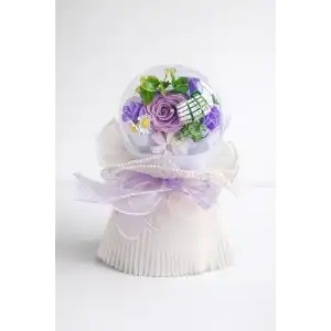Lila Renk Çiçek Aranjman Küresi