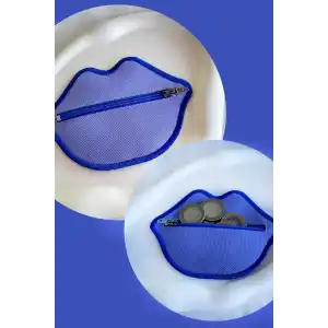 Lila Renk Dudak Detaylı Kadın Cüzdan